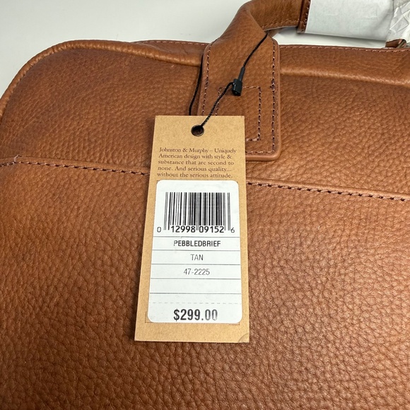 Johnston & Murphy Mens Oil Tanned Leather Briefcase - Picture 11 of 12